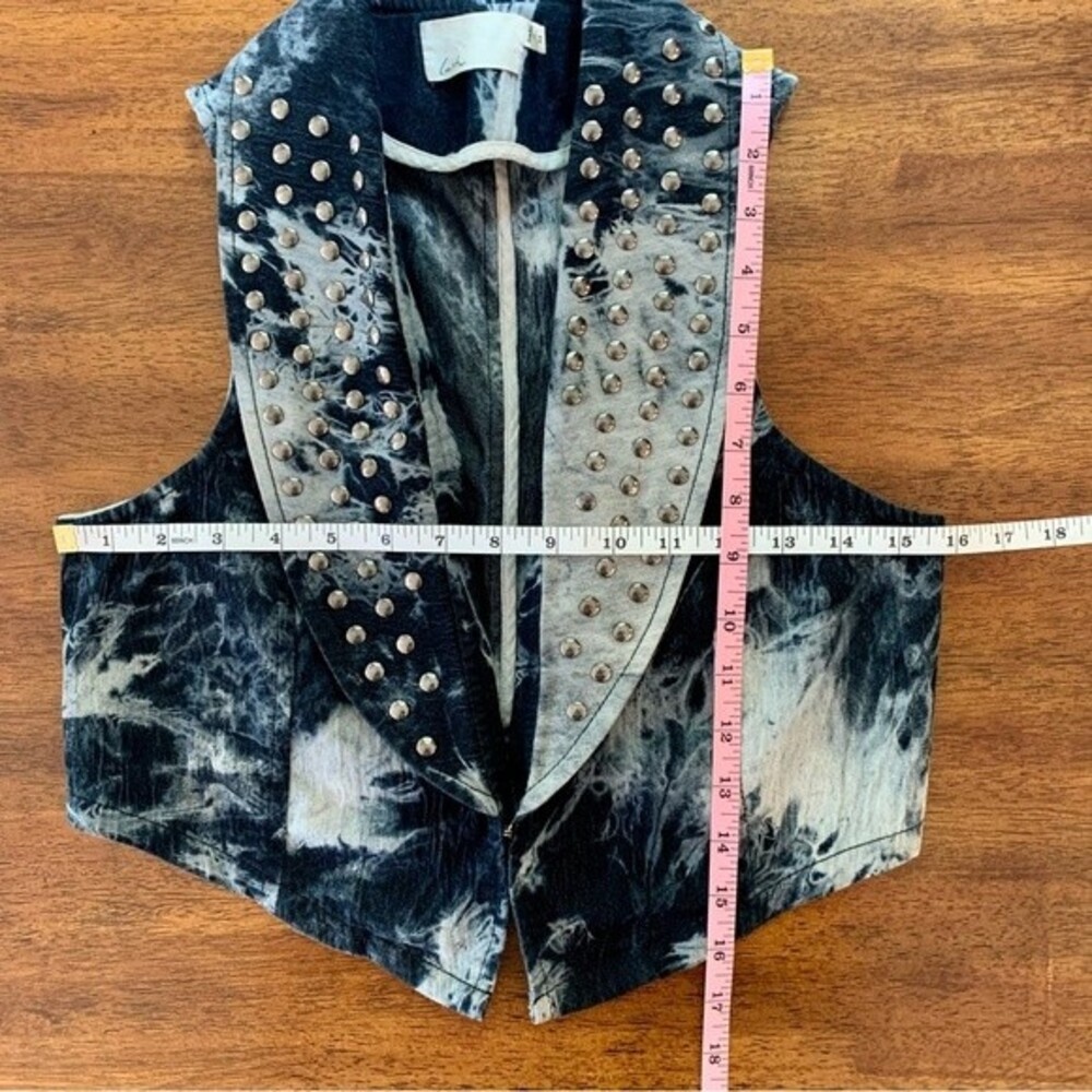 Lush Studded Tie Dye Festival Punk Boho Vest Medium - Picture 4 of 12